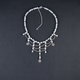 Multi-tiered necklace in sterling and rainbow moonstone Multi-tiered necklace in sterling and rainbow moonstone